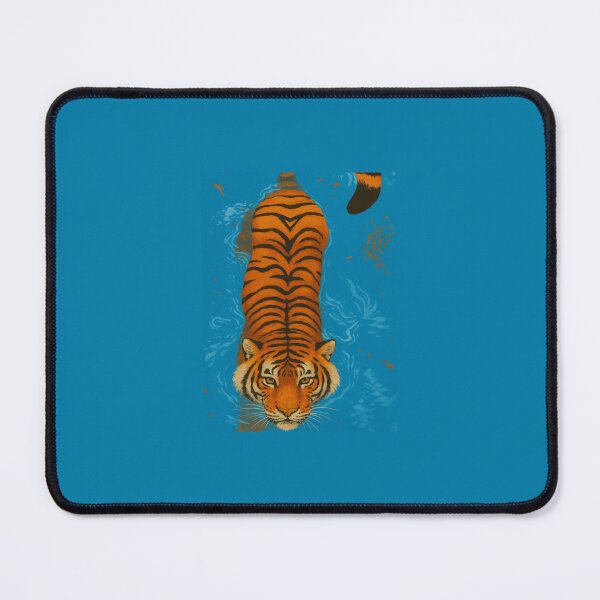 Item preview, Tiger Swimming in Blue Water – Bold Animal Strength Artwork designed and sold by SuccessHunters.