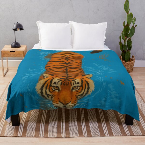 Item preview, Tiger Swimming in Blue Water – Bold Animal Strength Artwork designed and sold by SuccessHunters.