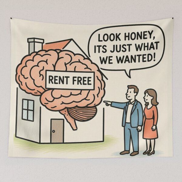 Item preview, Living In The Mind Rent Free designed and sold by MentalDripCave.
