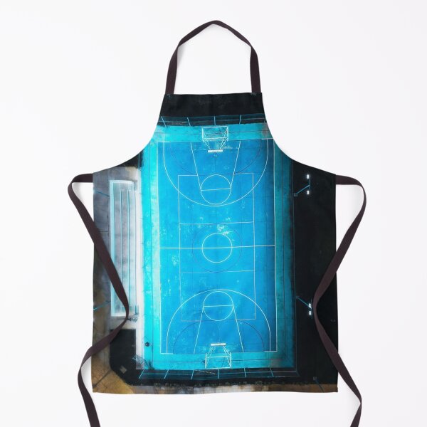 Item preview, aerial view the dead Ablue-colored basketball court at night designed and sold by Serginujhe.