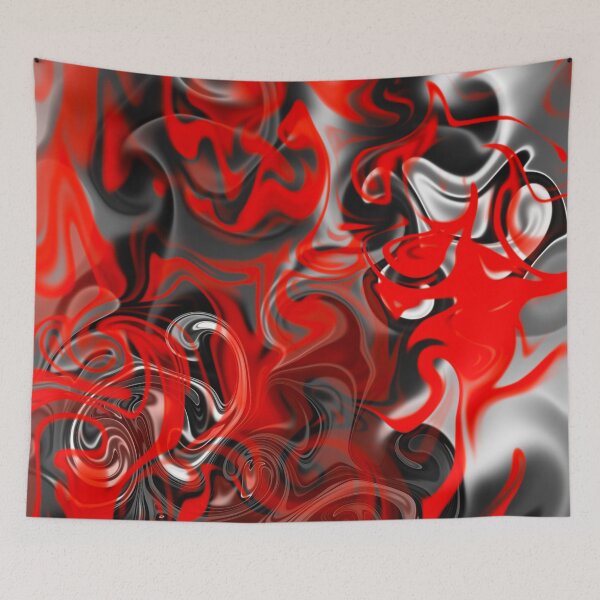 Item preview, Halloween red and black smoke liquid art designed and sold by BritishDelights.
