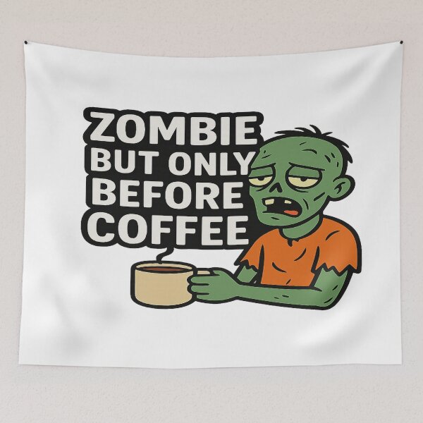 Item preview, Zombie But Only Before Coffee – Funny Halloween Coffee Lover Design designed and sold by Herundros.