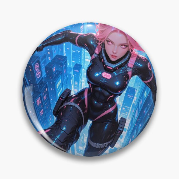 Item preview, Cyberpunk anime girl running in the city designed and sold by Planet Utoppia.