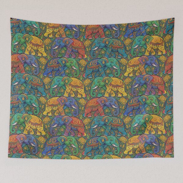 Item preview, Colorful Thai Elephant Seamless Pattern designed and sold by Moon2025.