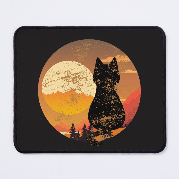 Item preview, Sunset Purrfection - Cute Cat Watching Sunset Silhouette Vintage Sticker designed and sold by Fig Tree Lane - Art &Tees.