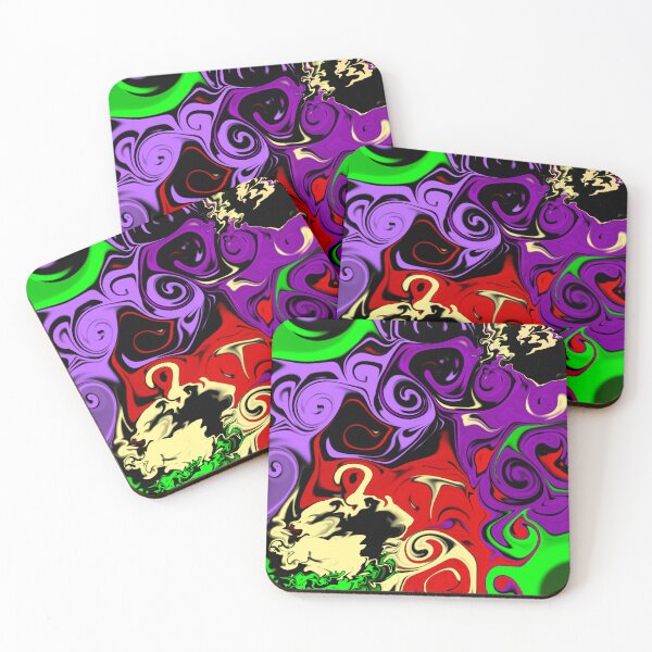 Item preview, Halloween purple and green swirling liquid art designed and sold by BritishDelights.