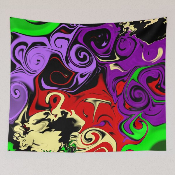 Item preview, Halloween purple and green swirling liquid art designed and sold by BritishDelights.