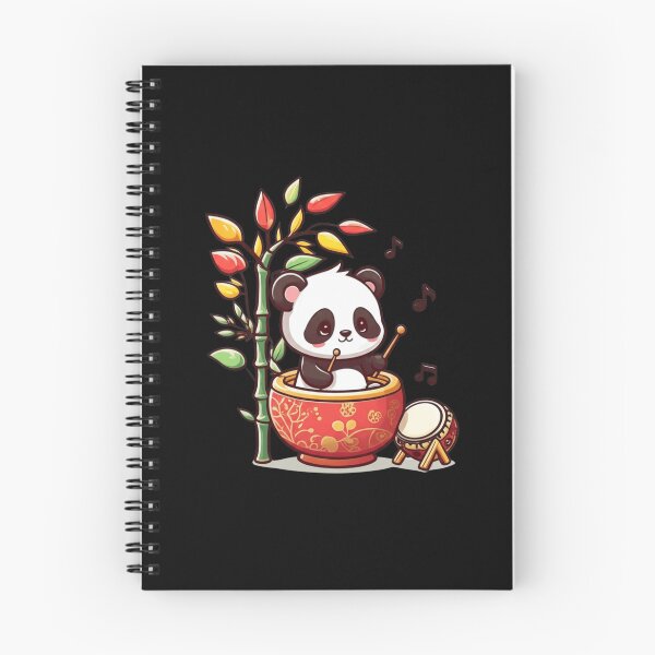 Item preview, Chibi Panda with Bamboo Tree and Drumsticks – Cute Kawaii Japanese Music Design designed and sold by ColorSplash123.