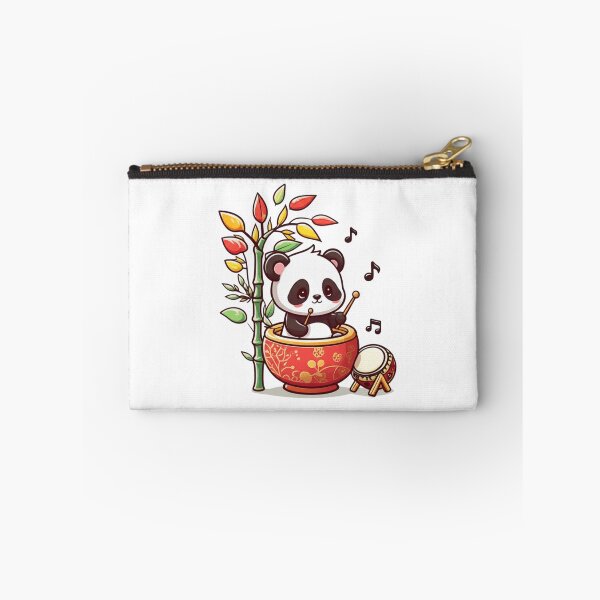 Item preview, Chibi Panda with Bamboo Tree and Drumsticks – Cute Kawaii Japanese Music Design designed and sold by ColorSplash123.