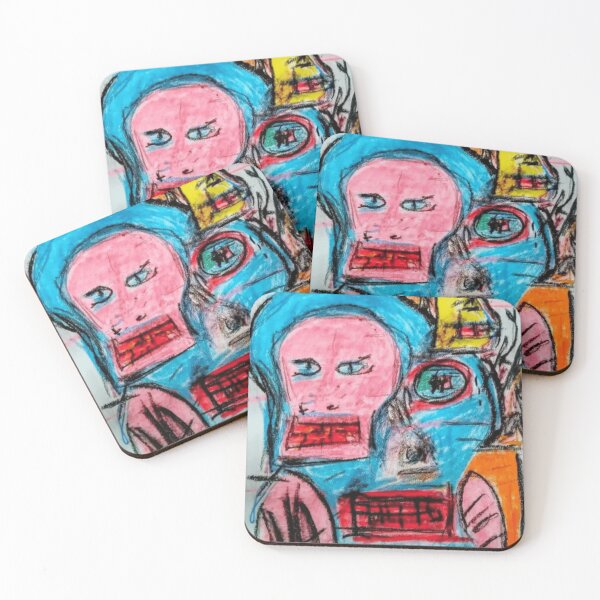 Item preview, Chaotic Abstract Faces in Crayon Colors designed and sold by salmaousiri.