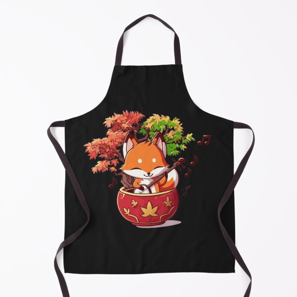 Item preview, Chibi Fox with Maple Tree and Shamisen – Cute Kawaii Japanese Autumn Music Designic Design designed and sold by ColorSplash123.
