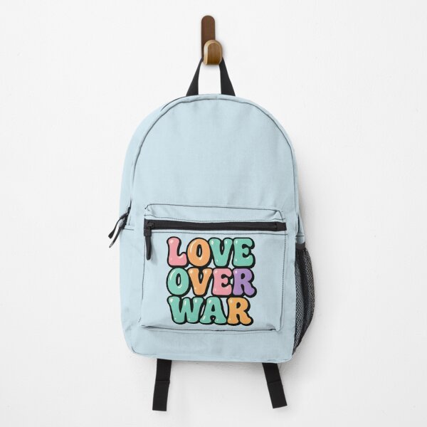 Item preview, Love Over War 70s Retro Bubble Letter Design designed and sold by PrintandJoy.