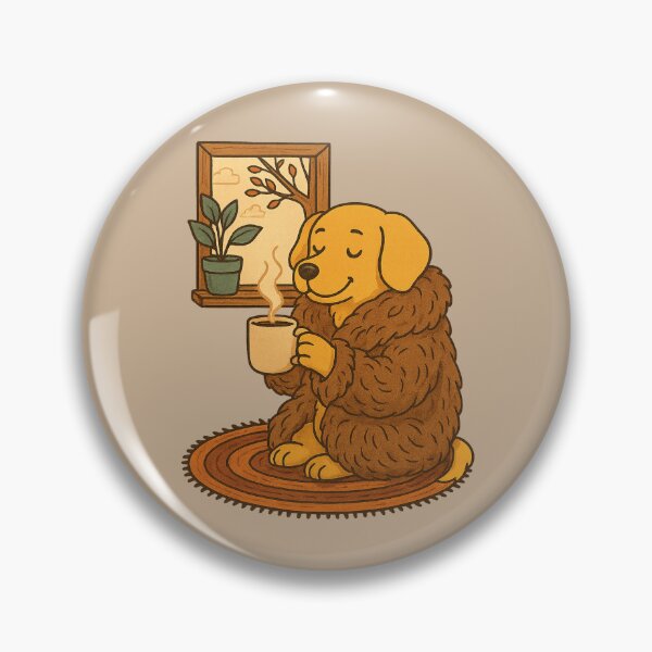 Item preview, Cosy Autumn Dog with Coffee – Warm Fall Vibes designed and sold by NoirAuraX.