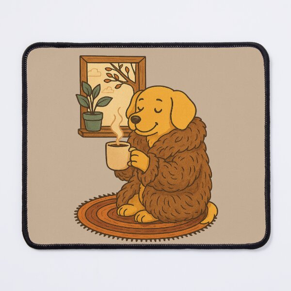 Item preview, Cosy Autumn Dog with Coffee – Warm Fall Vibes designed and sold by NoirAuraX.