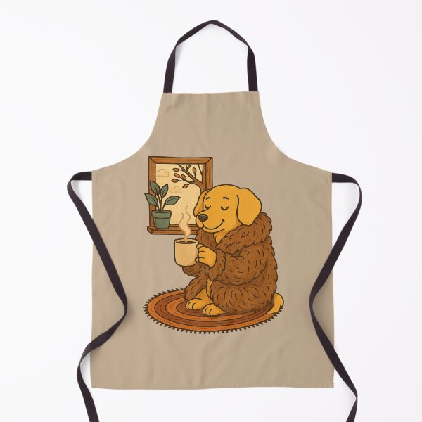 Item preview, Cosy Autumn Dog with Coffee – Warm Fall Vibes designed and sold by NoirAuraX.