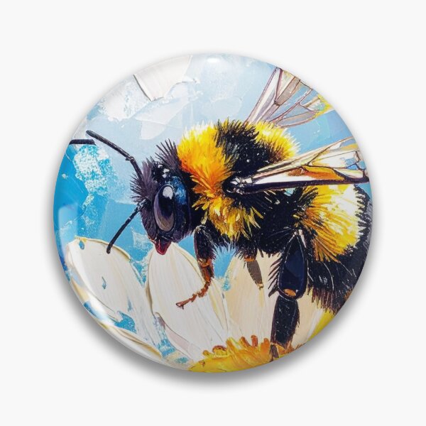 Item preview, Mamangava em Flor - Textured Bee Oil Painting designed and sold by raynanlago.