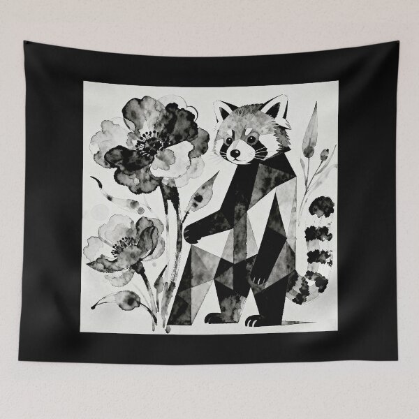 Item preview, Red Panda and flowers #1 designed and sold by Helios Be. Lavsh.
