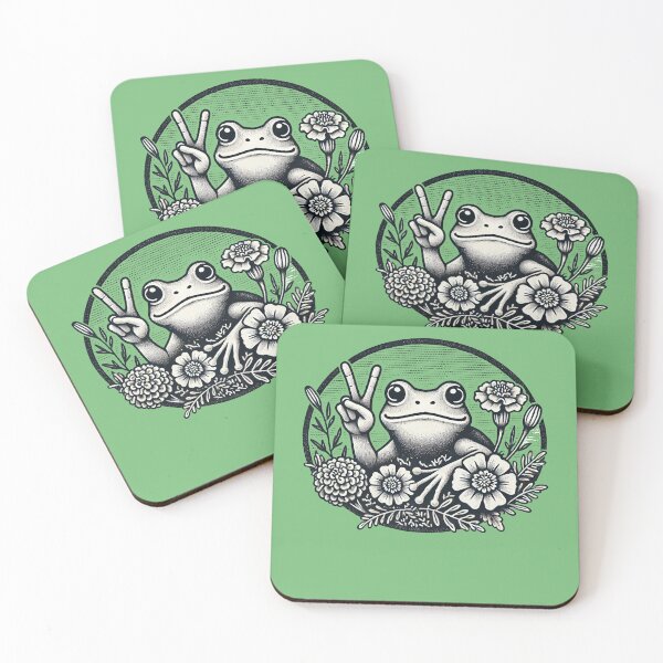 Item preview, Peace Frog Retro Hippie Boho Nature Love Harmony Design designed and sold by FrictionMaxxing.