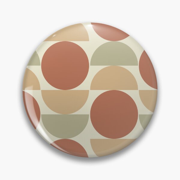 Item preview, Mid Century Circles and Half Circles In Terracotta Sage and Tan  designed and sold by Yasminepatterns .