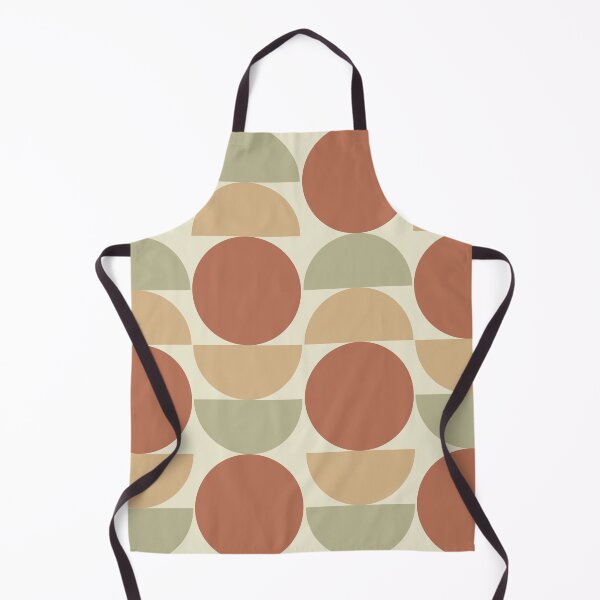 Item preview, Mid Century Circles and Half Circles In Terracotta Sage and Tan designed and sold by Yasminepatterns .