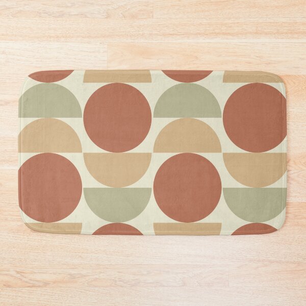 Item preview, Mid Century Circles and Half Circles In Terracotta Sage and Tan  designed and sold by Yasminepatterns .