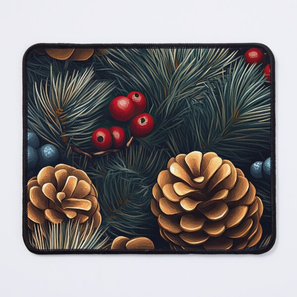 Item preview, Holly Berries and Pinecones Seamless Pattern Design designed and sold by MamaDong.