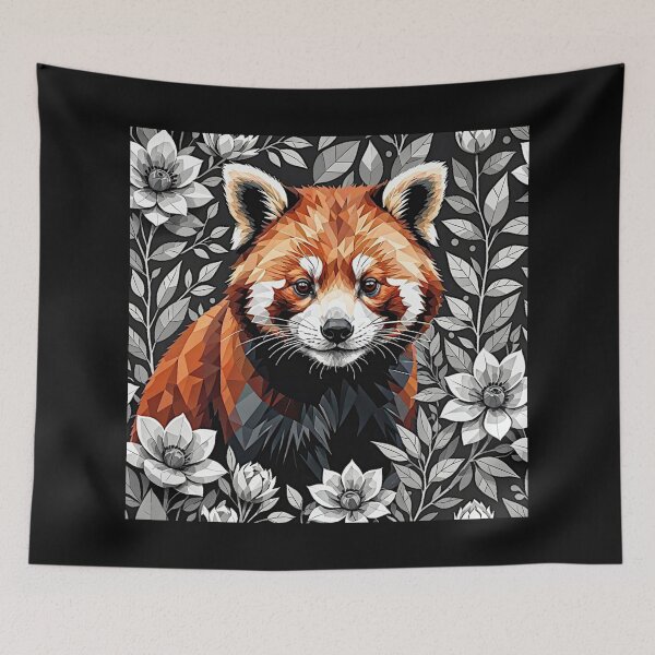 Item preview, Red Panda and flowers #3 designed and sold by Helios Be. Lavsh.
