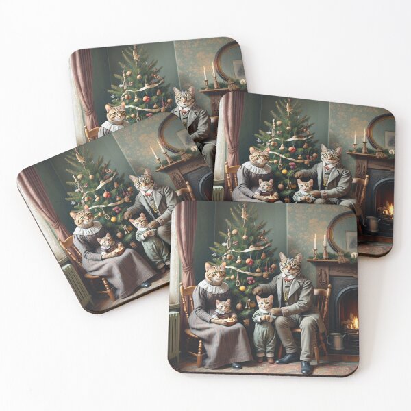 Item preview, Christmas with the victorian Cat family designed and sold by Vintage Designs +.