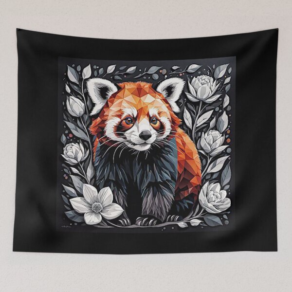 Item preview, Red Panda and flowers #4 designed and sold by Helios Be. Lavsh.