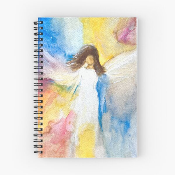 Aperçu de l'œuvre Peinture aquarelle d'ange arc-en-ciel, art gardien spirituel, céleste créée et vendue par Artbymonika.
