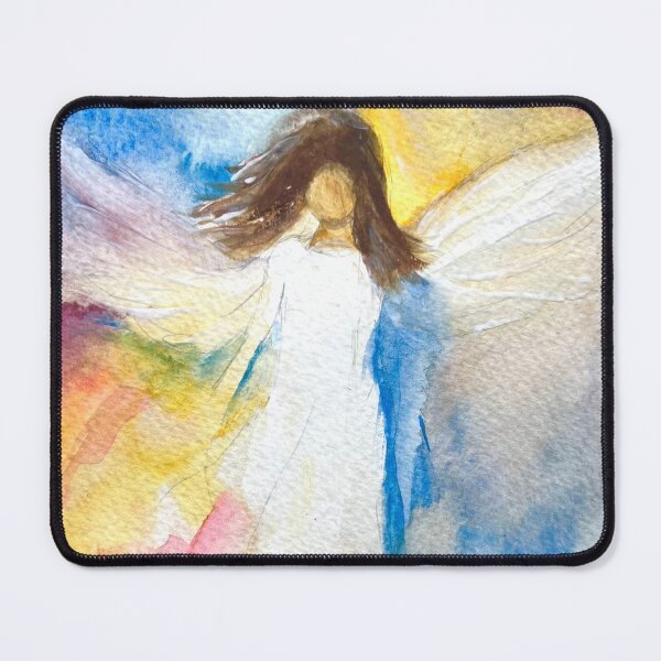 Artikelvorschau, Regenbogen Engel Aquarell Malerei spirituelle Schutzkunst, himmlisch entworfen und verkauft von Artbymonika.