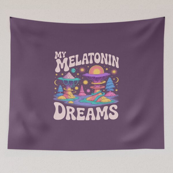 Item preview, My Melatonin Dreams – Psychedelic Dreamscape Design designed and sold by BrightThreadBB.
