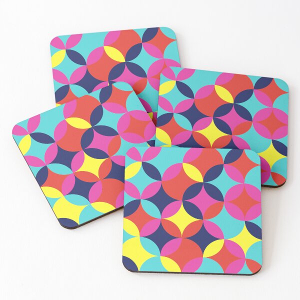 Item preview, Cyber Shippo Pop | CMYK Geometric Link - Bold & Vibrant Japanese Pattern Art designed and sold by keikono.studio.