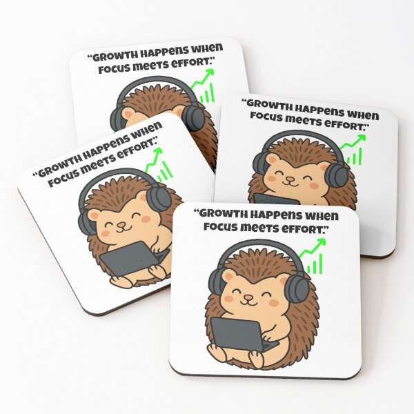 Item preview, Focus Meets Effort – Motivated Hedgehog with Headphones designed and sold by Latitude 1°N.