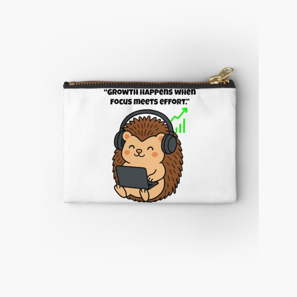 Item preview, Focus Meets Effort – Motivated Hedgehog with Headphones designed and sold by Latitude 1°N.