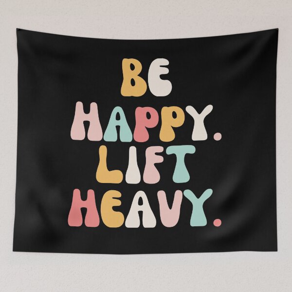 Item preview, Be happy lift heavy Women Weightlifter cute colors gym designed and sold by snowry.