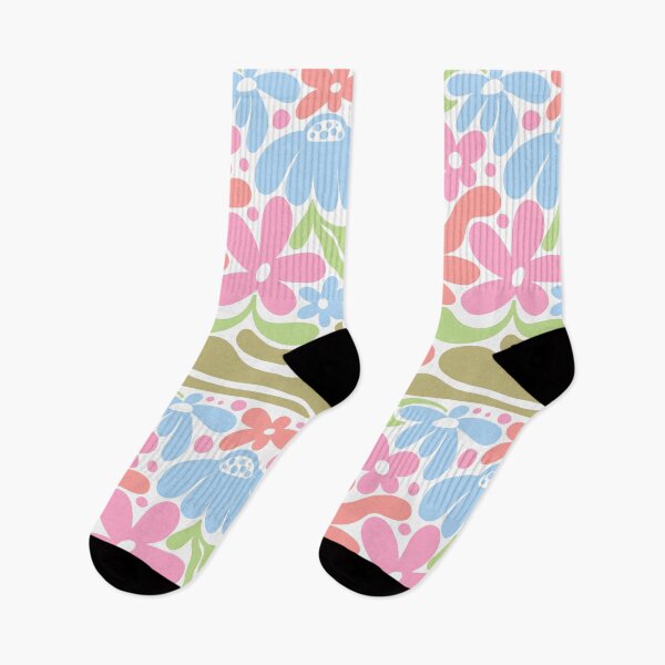 Item preview, Matisse-Inspired Daisies – Reddish Pink Blue Vector Art designed and sold by EmeraldeaArt.