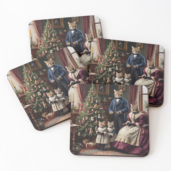 Item preview, Christmas with the victorian Cat family designed and sold by Vintage Designs +.