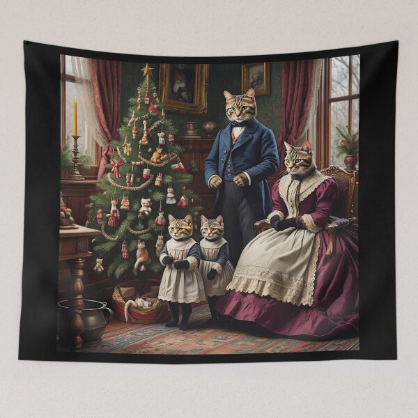 Item preview, Christmas with the victorian Cat family designed and sold by Vintage Designs +.