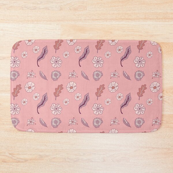 Item preview, Hand drawn pink mauve flowers and leaves designed and sold by BritishDelights.