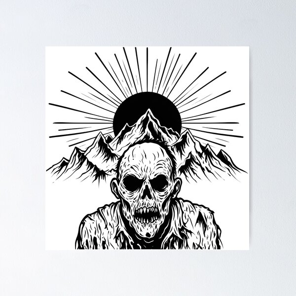Item preview, Zombie in the Mountains during Sunrise designed and sold by NightTimeJ.
