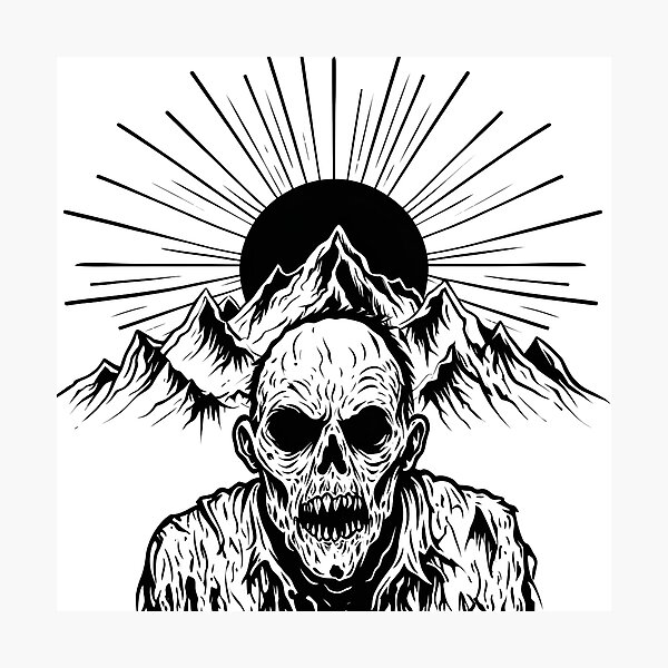 Item preview, Zombie in the Mountains during Sunrise designed and sold by NightTimeJ.