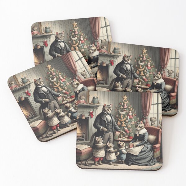 Item preview, Christmas with the victorian Cat family designed and sold by Vintage Designs +.