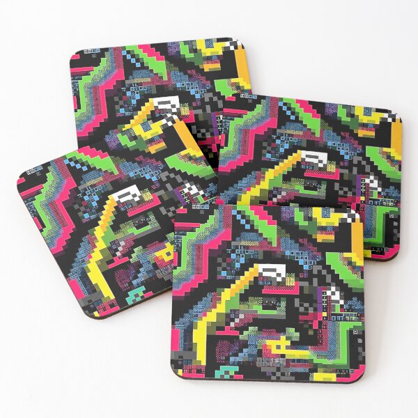 Item preview, Neon Pixel Maze – Retro Abstract Pattern designed and sold by HausKatz.