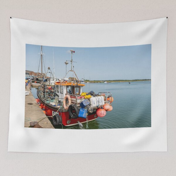 Item preview, Fishing boat moored in Wells-Next-The-Sea harbour, North Norfolk coast designed and sold by yackers1.