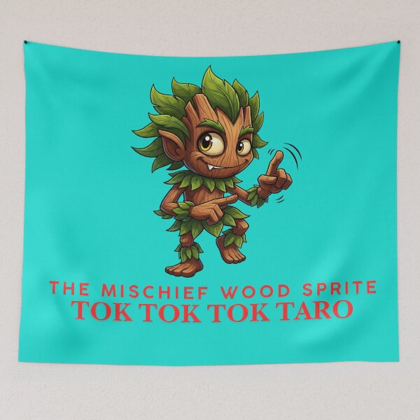 Item preview, Tok Tok Tok Taro – Playful Wood Sprite Tapping Fingers designed and sold by Nuvra Clothing.