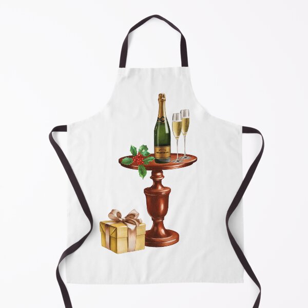 Item preview, Celebration setup with champagne, glasses, gift box, and holly on elegant table designed and sold by Ms. Iryna.