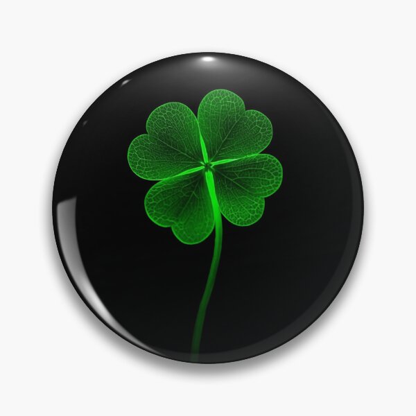 Item preview, Glowing Four-Leaf Clover in Darkness – Magical Green Light Luck Symbol designed and sold by PixelVibe782.
