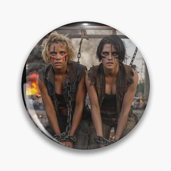 Item preview, Two captive fantasy post apocalyptic warrior women illustration designed and sold by Vintage Designs +.