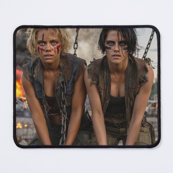 Item preview, Two captive fantasy post apocalyptic warrior women illustration designed and sold by Vintage Designs +.